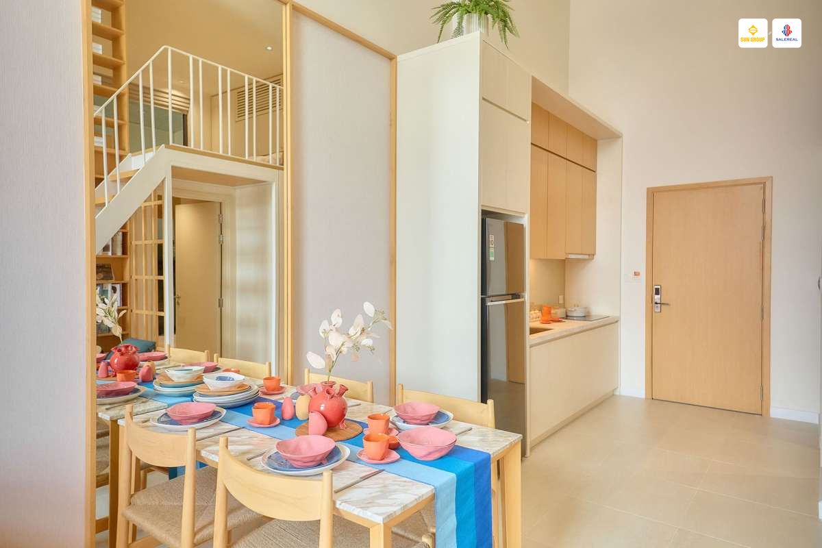 thiet ke phong khach can ho sun urban city